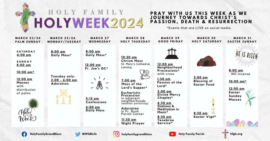 Holy Week Schedule 2024 Church Of The Holy Family
